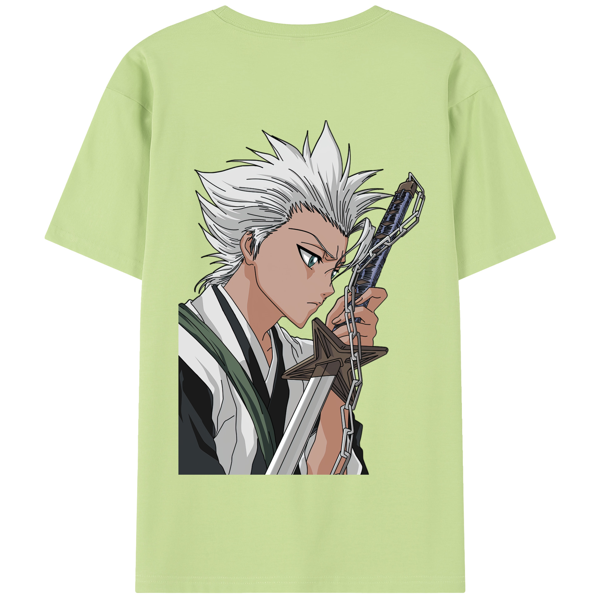 （画像用） ブリーチ 日番谷冬獅郎（ひつがや とうしろう） BLEACH Hitsugaya Toushirou 綿100％半袖Tシャツ（背面プリント）